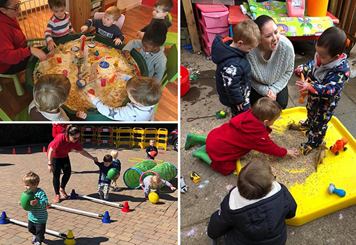 children playing at nursery in flamstead