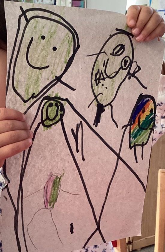 Preschooler family portrait