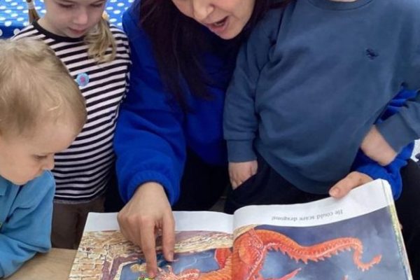 Children sharing a story at Play B C Preschool
