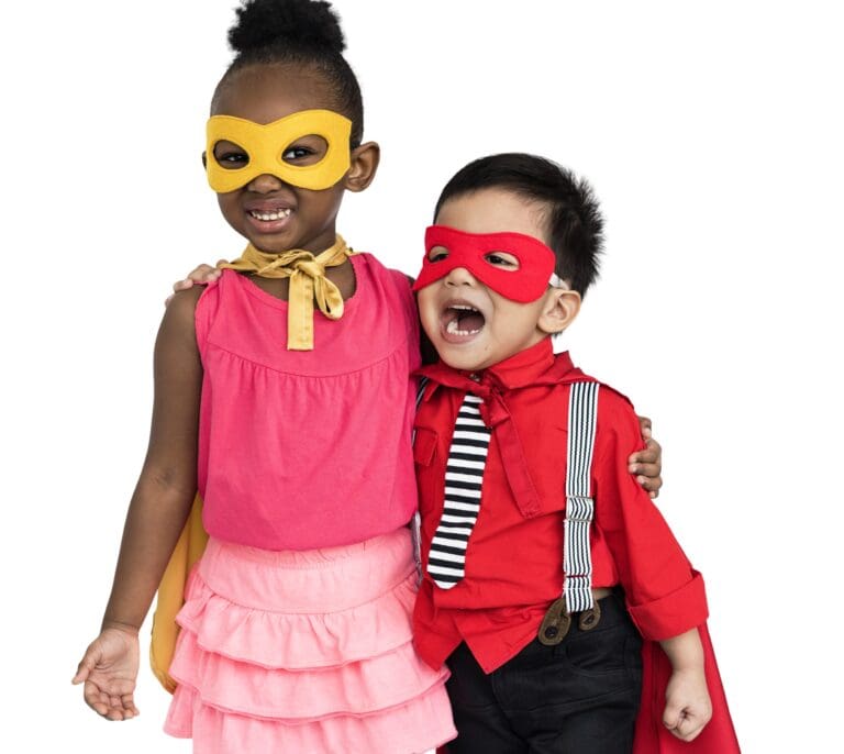 Superhero Boy Girl Costume Carnival Team Concept