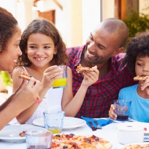 family eating together